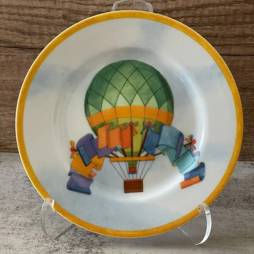 Williams Sonoma Montgolfiere Green Blue Hot Air Balloon 7.75